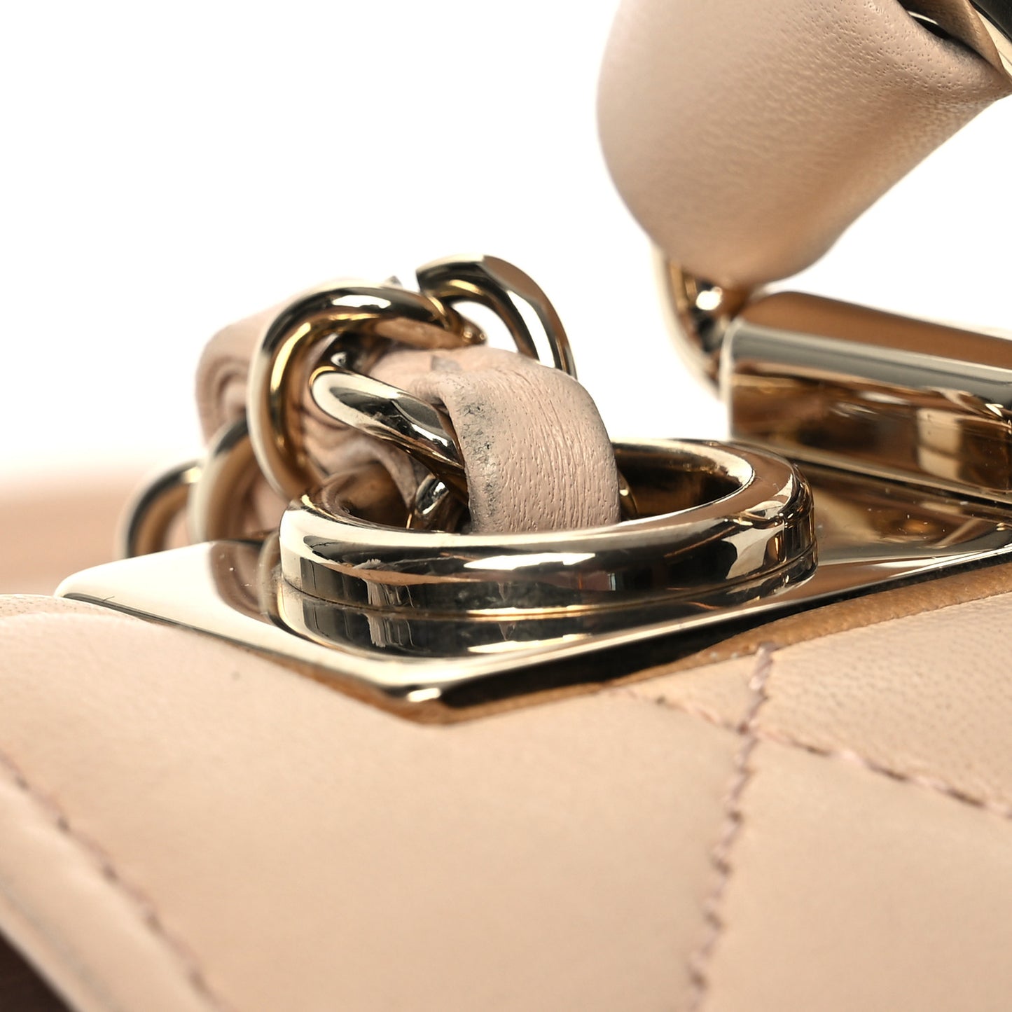 Lambskin Quilted Small Trendy CC Dual Handle Flap Bag Beige