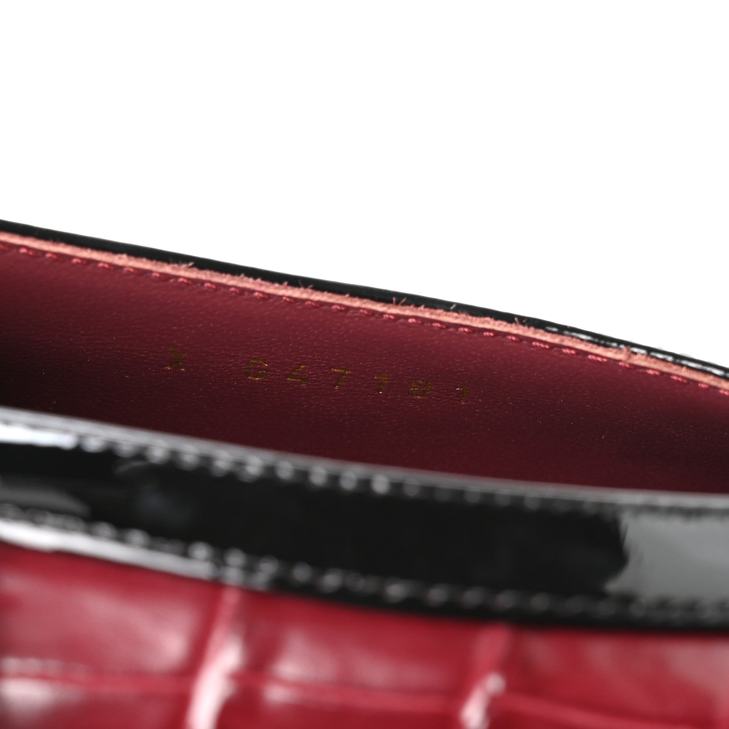 Chanel Crocodile Embossed Patent Calfskin Pumps 39 Burgundy Black 8 of 9