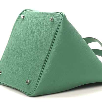 Hermes Taurillon Clemence Picotin Lock 22 MM  Vert Jade 10 of 10