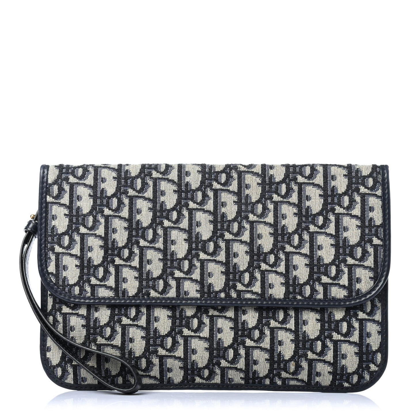 Oblique Flap Pouch Clutch Blue