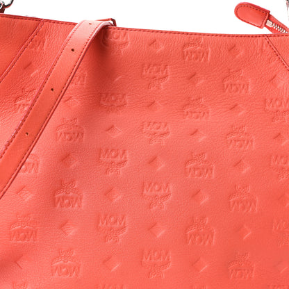MCM Calfskin Ottomar Monogram Medium Klara Hobo Hot Coral 7 of 9