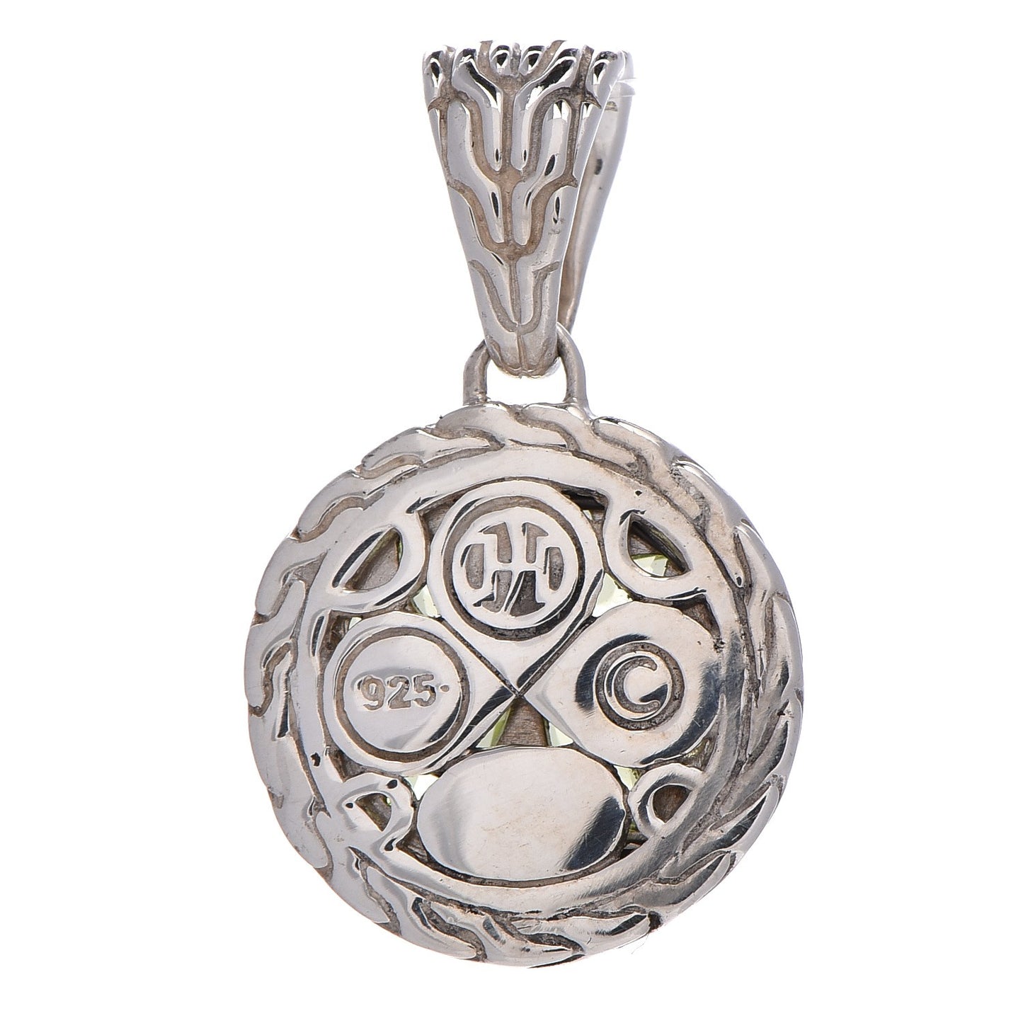 Sterling Silver Peridot Tsavorite Batu Kawung Pendant