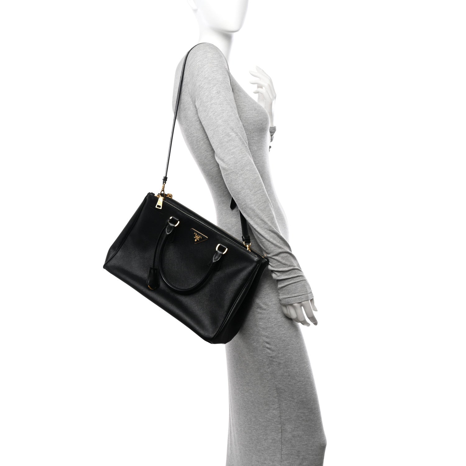 Prada Saffiano Lux Medium Galleria Double Zip Tote Black 2 of 13