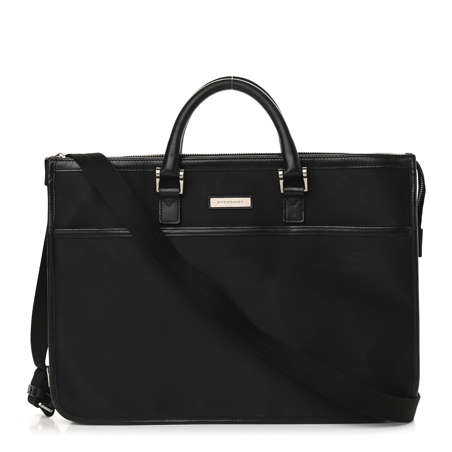 Burberry Nylon Calfskin Briefcase Black 1 of 11