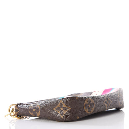 Louis Vuitton Monogram 2016 Christmas Animation Mini Pochette Accessories Rose Ballerine 5 of 9