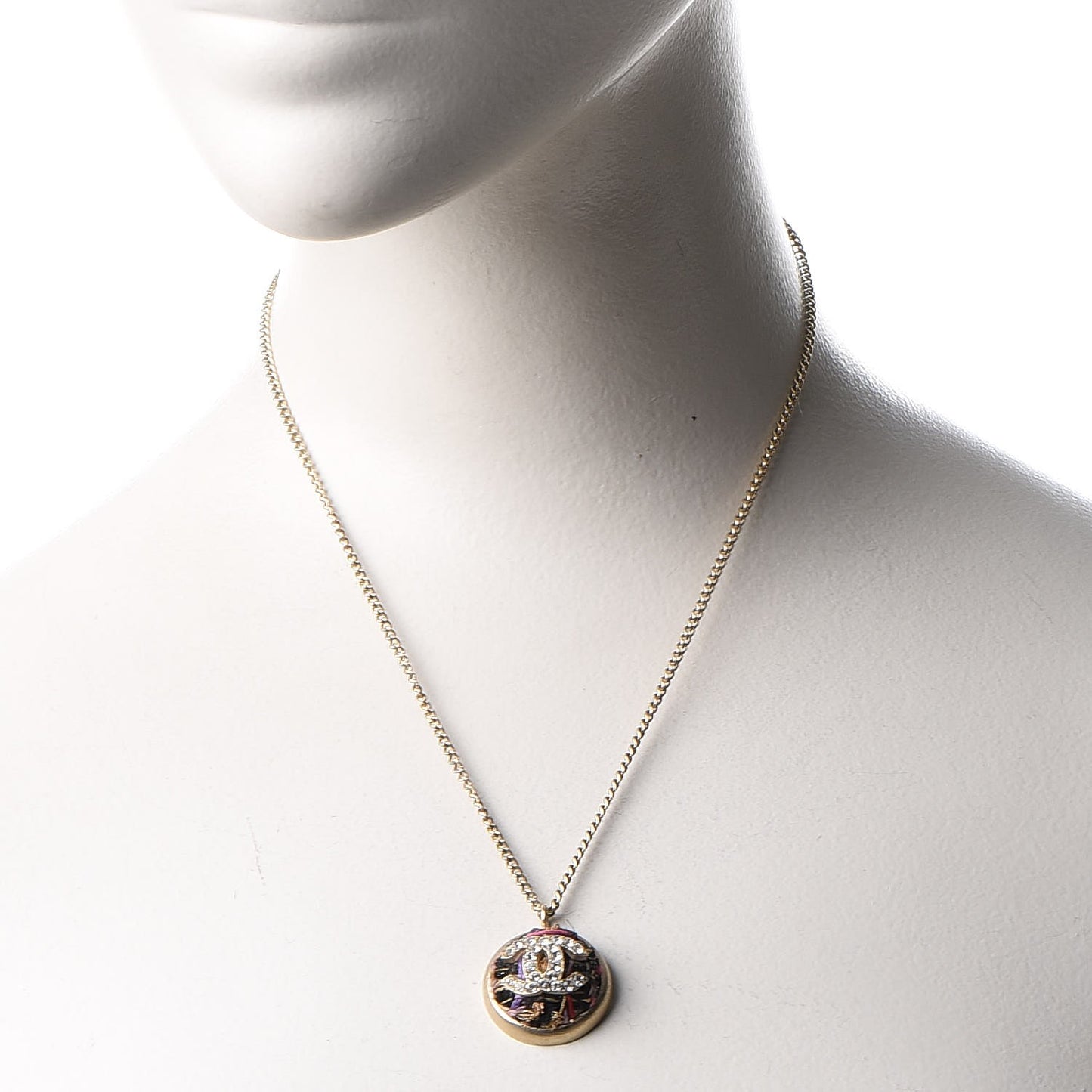 Crystal CC Tweed Necklace Gold