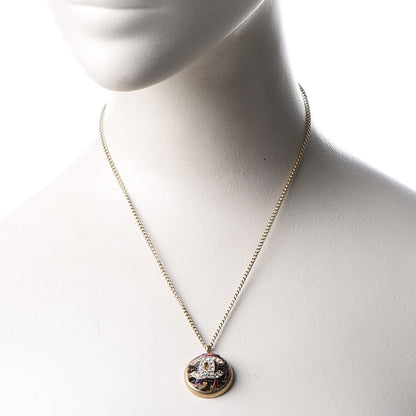 Chanel Crystal CC Tweed Necklace Gold 2 of 8