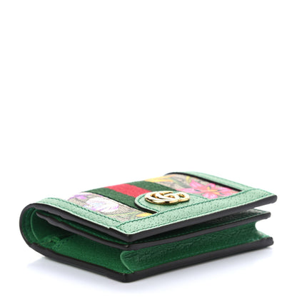 Gucci GG Supreme Monogram Flora Web Ophidia Card Case Green 4 of 7