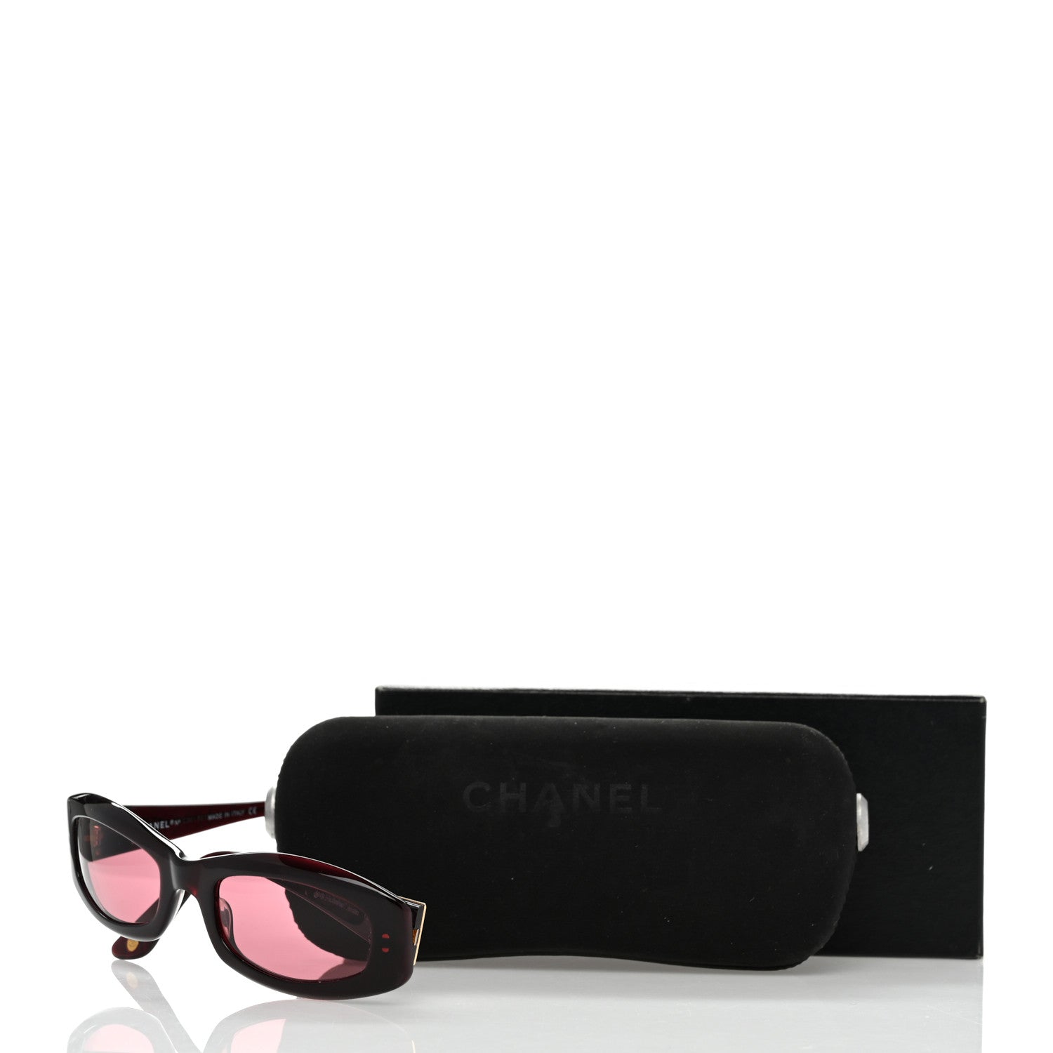 Chanel Acetate Rectangle Sunglasses 5014 Burgundy 9 of 9
