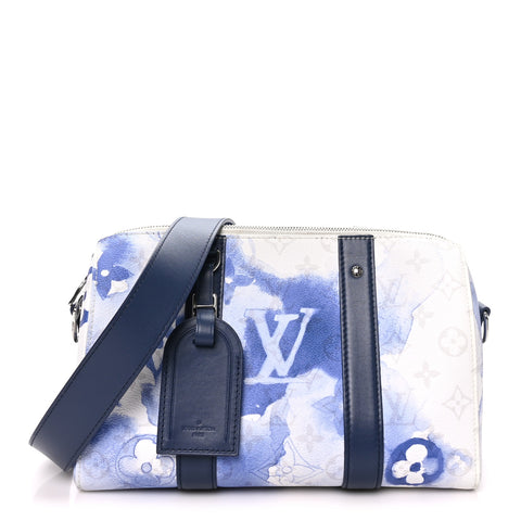 Monogram Watercolor City Keepall Blue