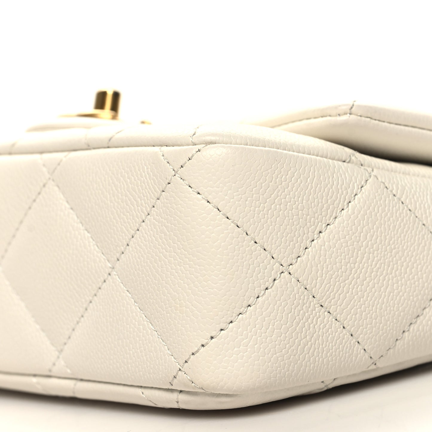 Caviar Quilted Mini Sweetheart Flap White
