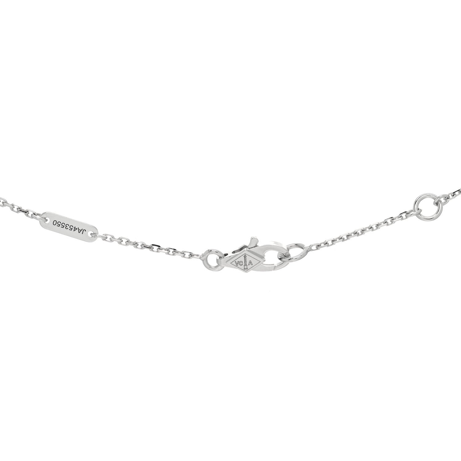 Van Cleef & Arpels 18K White Gold Diamond Sweet Alhambra Pendant Necklace 4 of 5