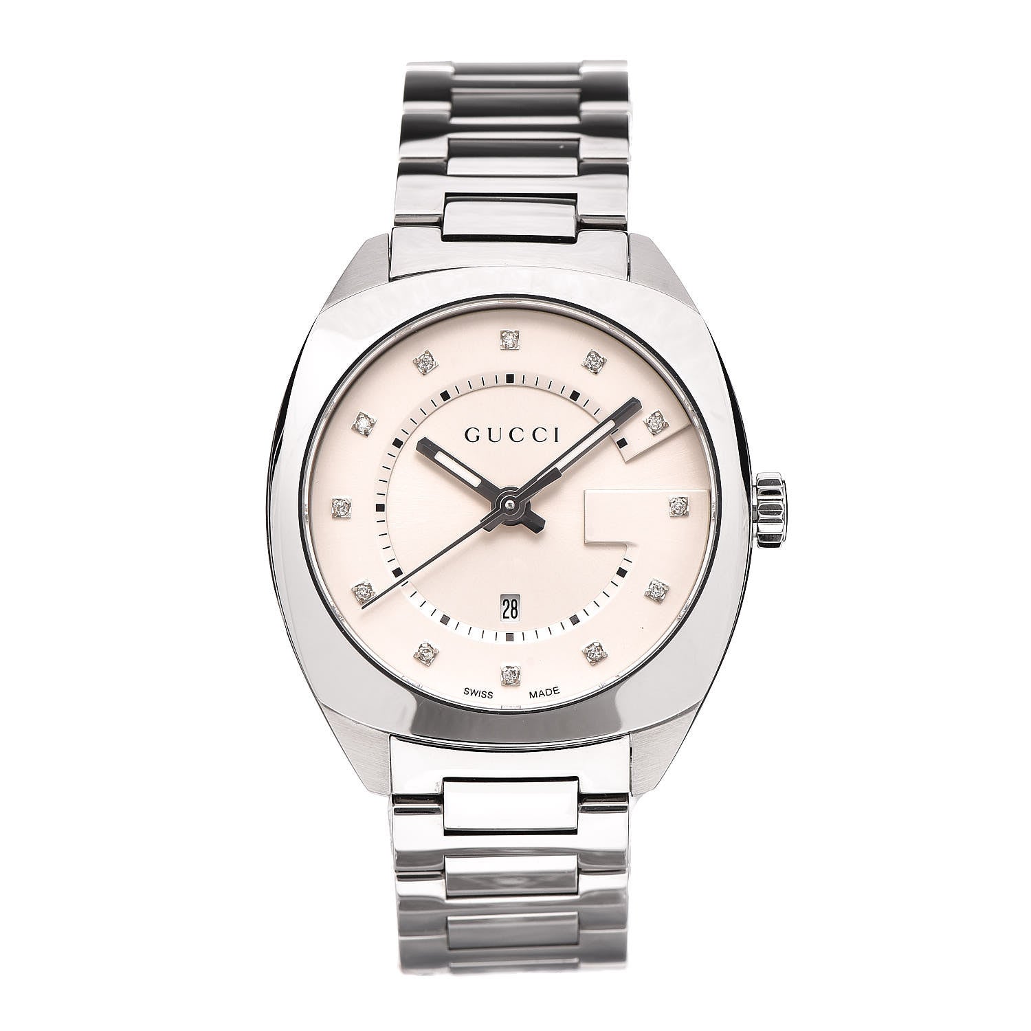 Gucci Stainless Steel Diamond 37mm G-Timeless Quartz Watch White 1 of 9