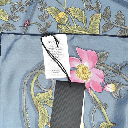 Gucci Silk Twill Flowerwebby Square Scarf Sky Blue 4 of 4