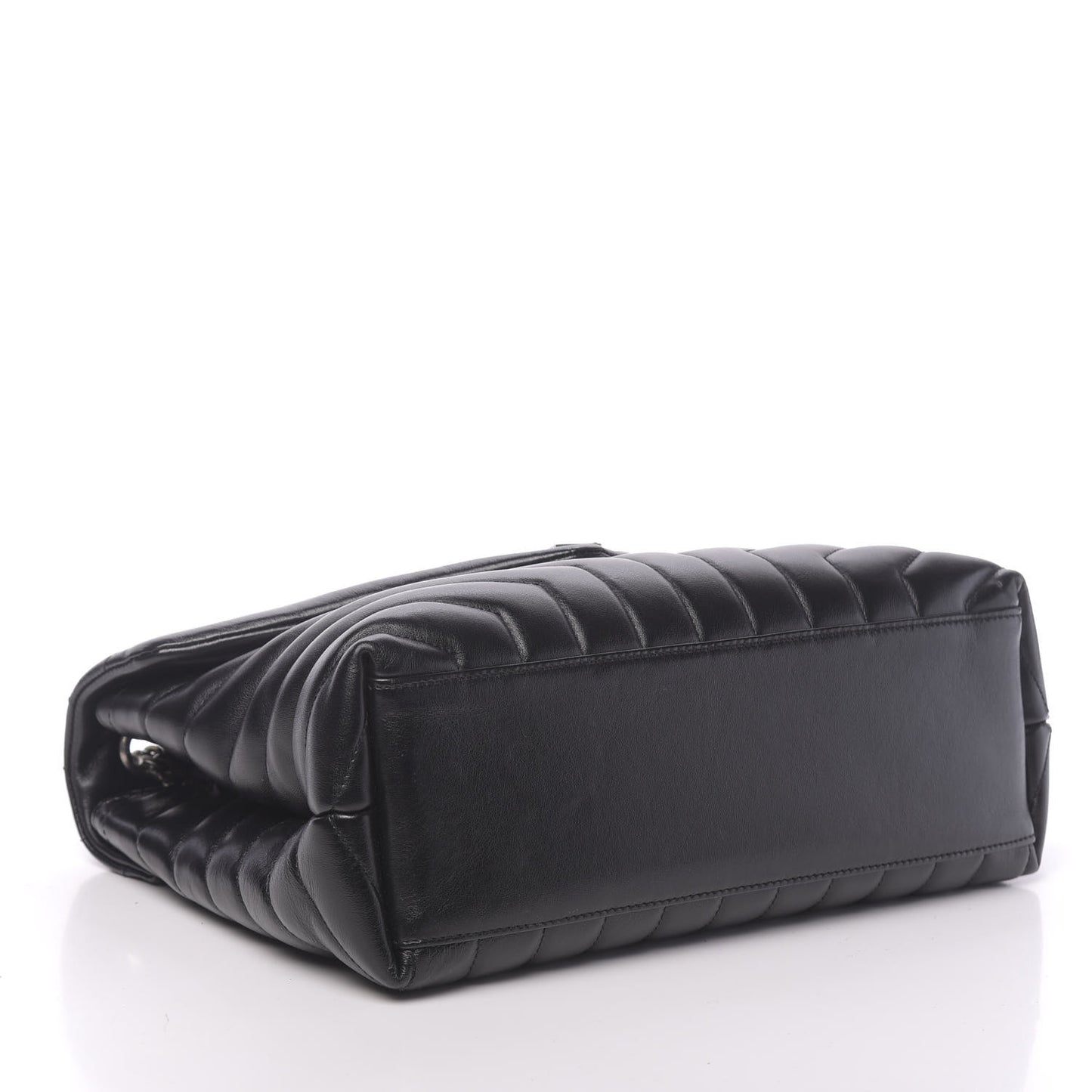Calfskin Y Quilted Monogram Medium Loulou Chain Satchel Black