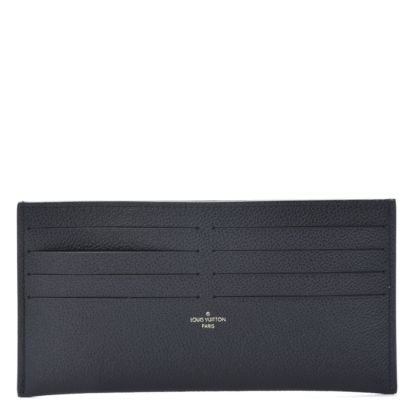 Calfskin Felicie Chain Wallet Card Holder Insert Black