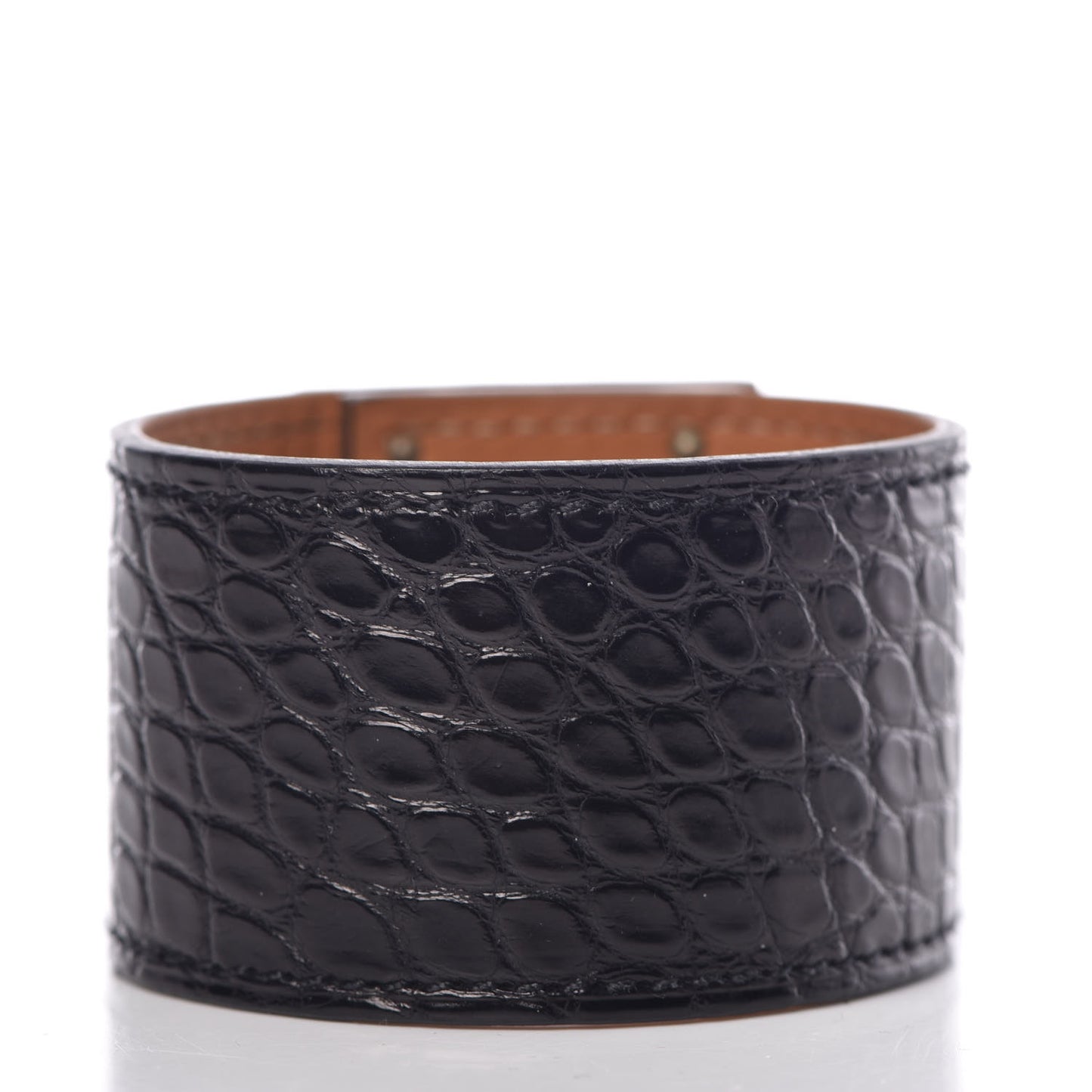 Matte Alligator Kelly Dog Cuff Black