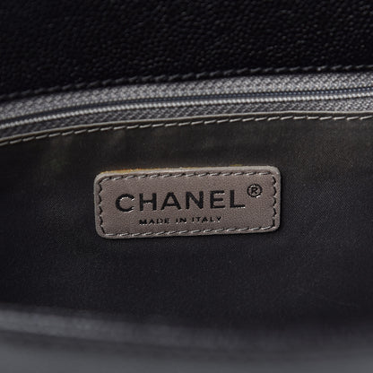 Chanel Glazed Caviar Pocket In The City Tote Black 6 of 11