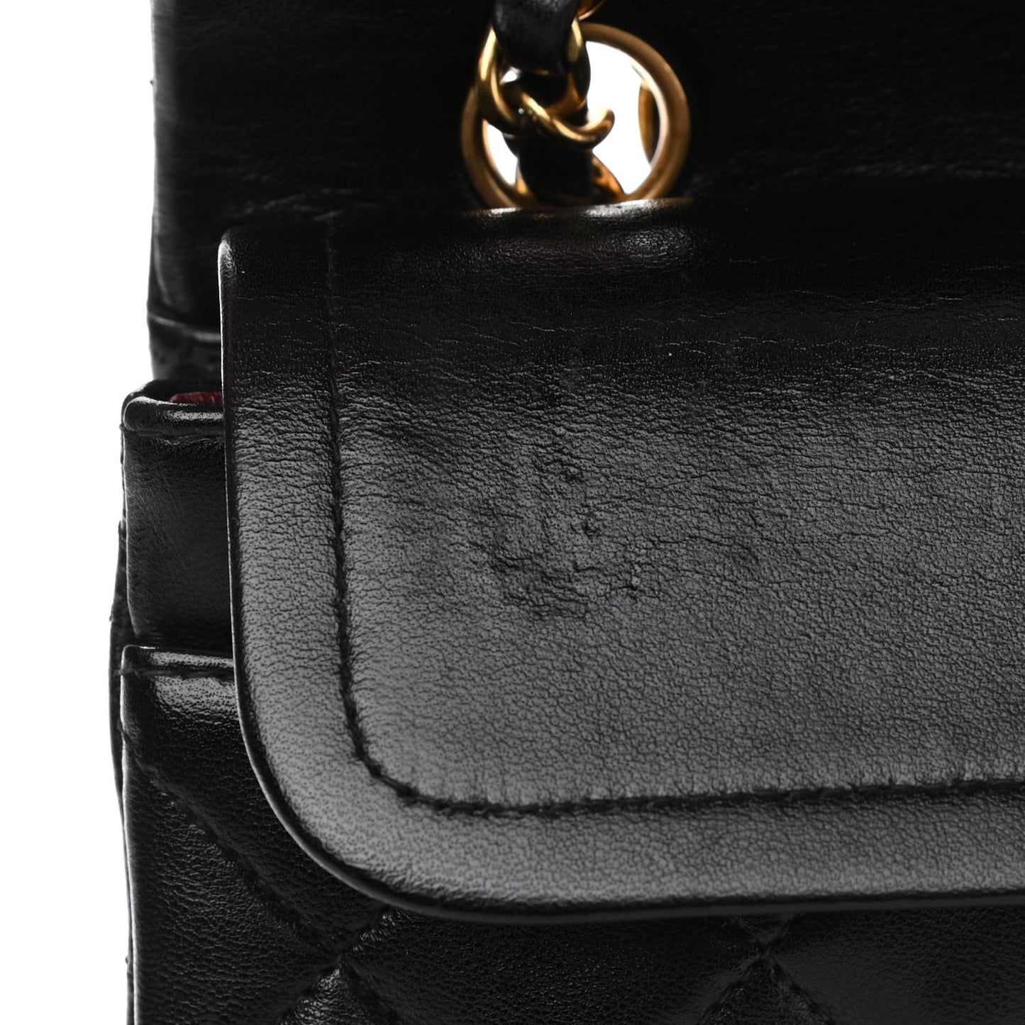 Lambskin Quilted Small Double Flap Black