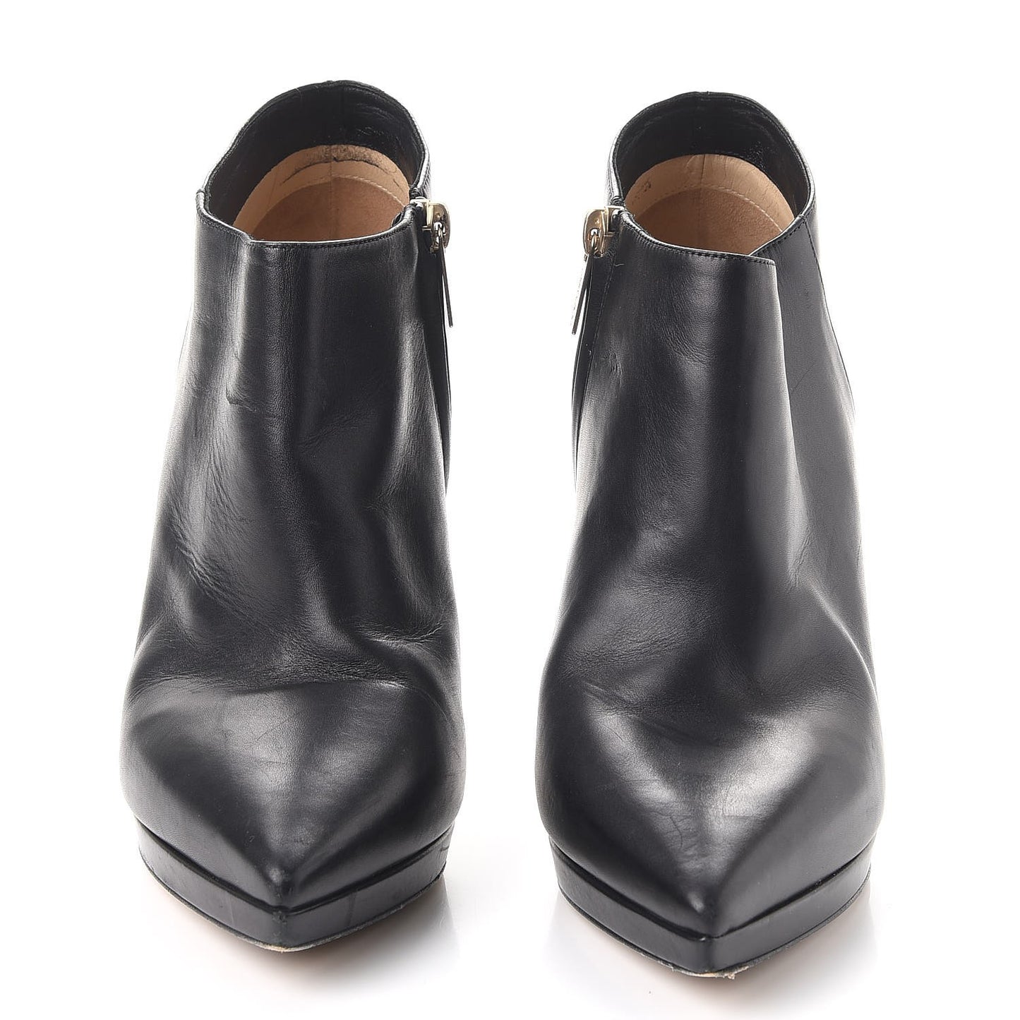 Lambskin Lindsey 100 Pointed Toe Ankle Boots 40 Black