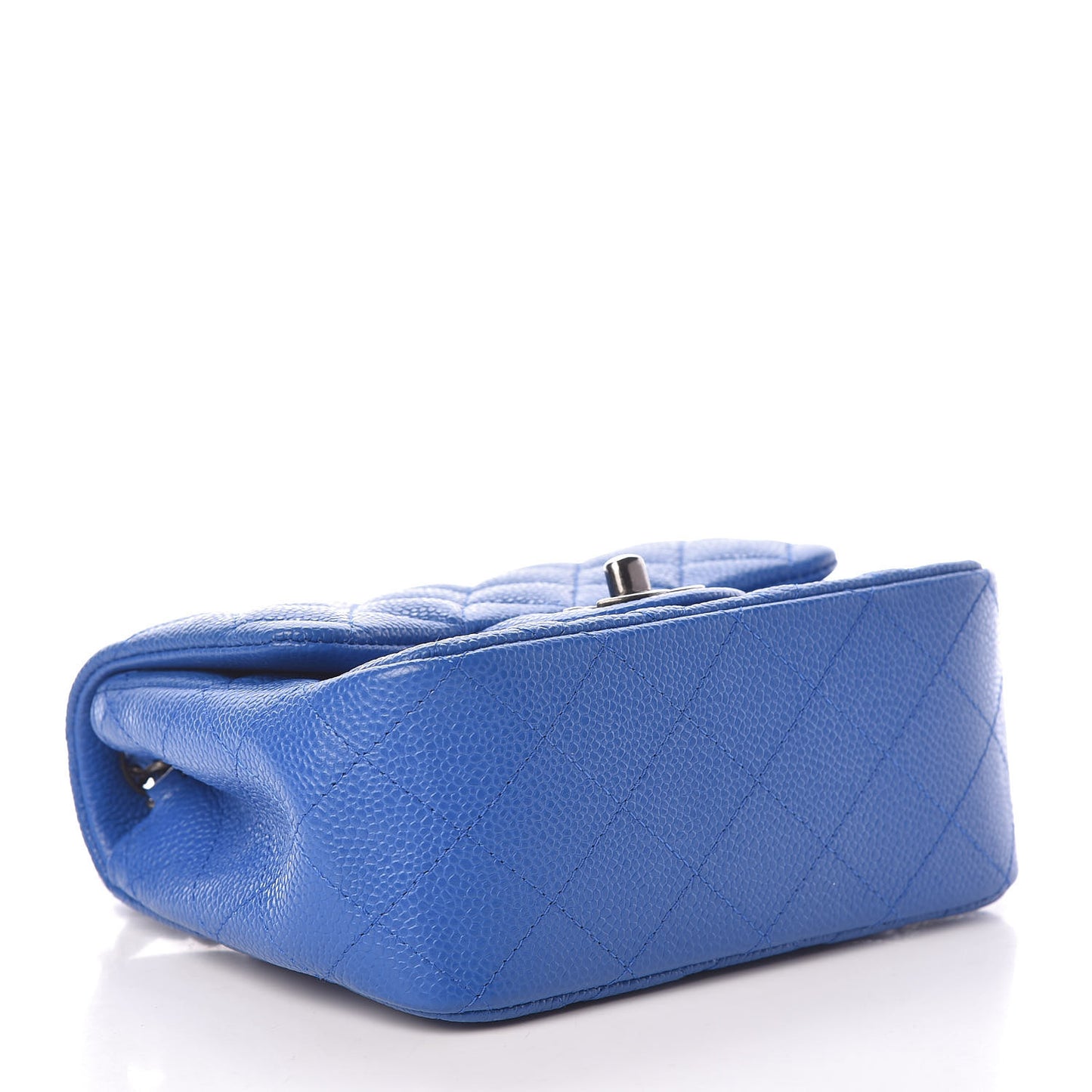 Caviar Quilted Mini Square Flap Blue