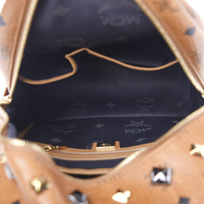 MCM Visetos Studded Small Stark Backpack Cognac 4 of 9