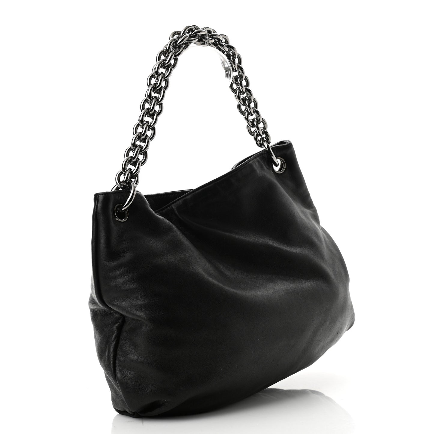 Lambskin Soft and Chain Small Hobo Black