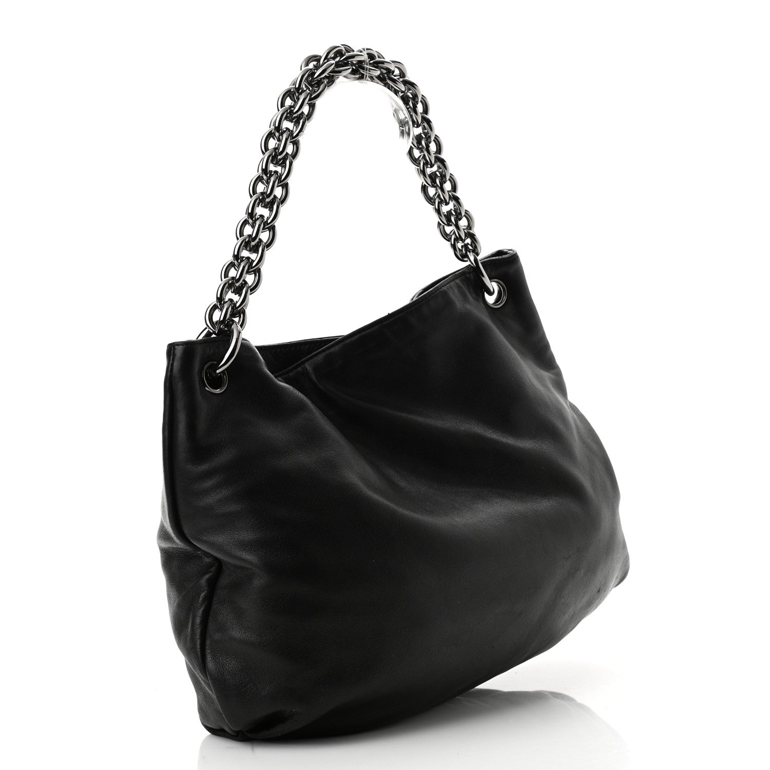 Chanel Lambskin Soft and Chain Small Hobo Black 2 of 9