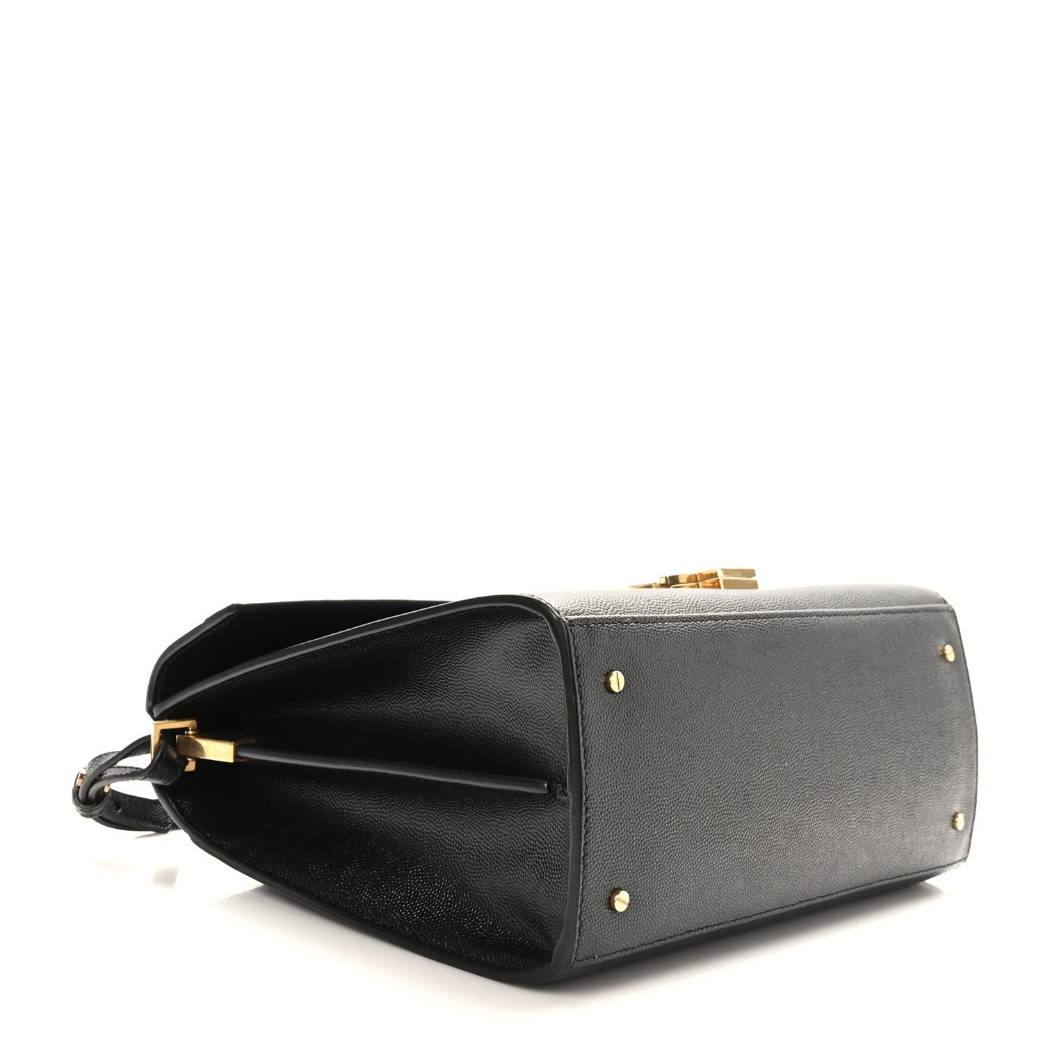 Saint Laurent Grain de Poudre Medium Classic Monogram Cassandra Top Handle Black 4 of 9