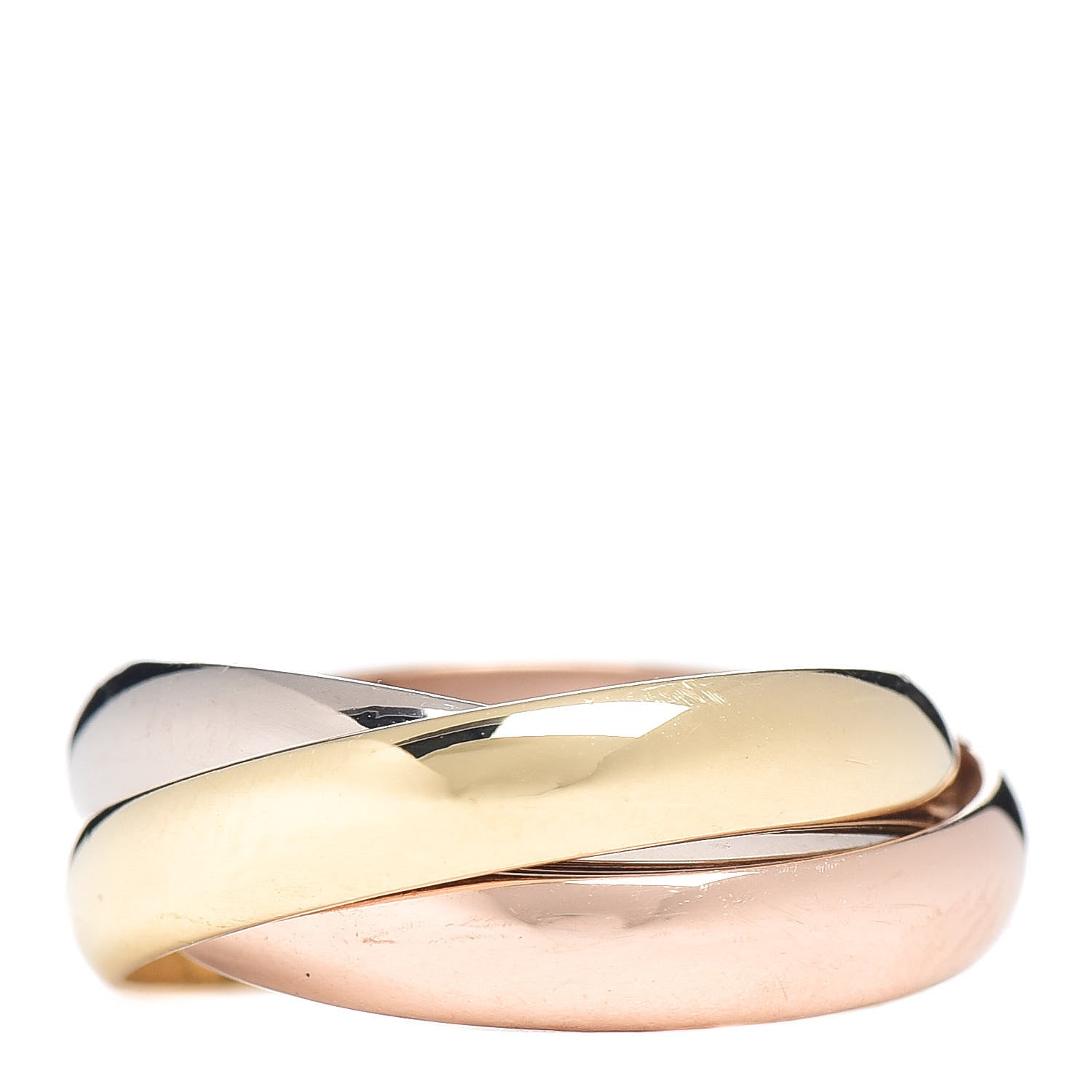 Cartier 18K Pink Yellow White Gold Classic Trinity Ring 49 4.75 3 of 5