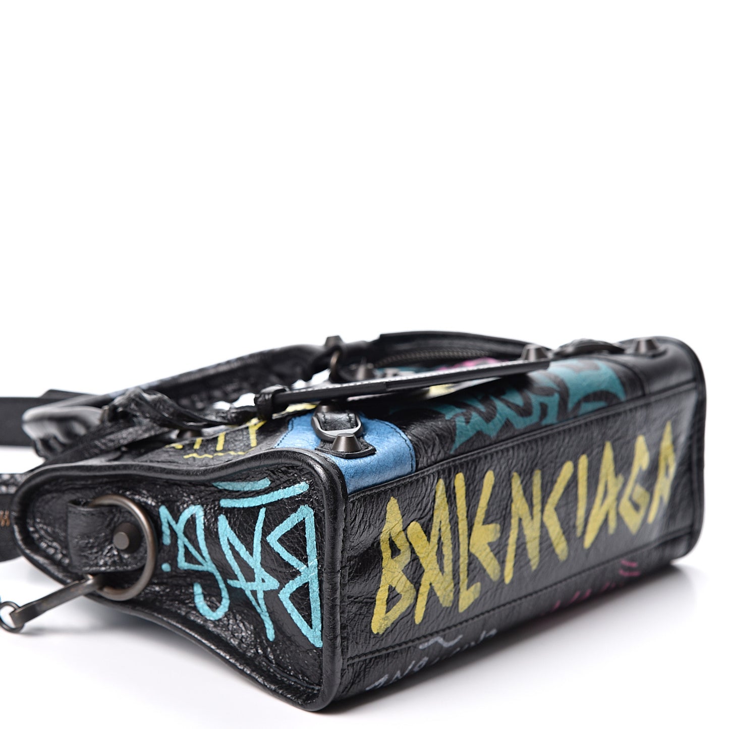 Agneau Arena Graffiti All Over Classic Hardware Mini City Black Multicolor