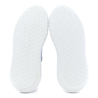 Hermes Knit Suede Goatskin Womens Crew Sneakers 38 Multicolor Bleu 5 of 9