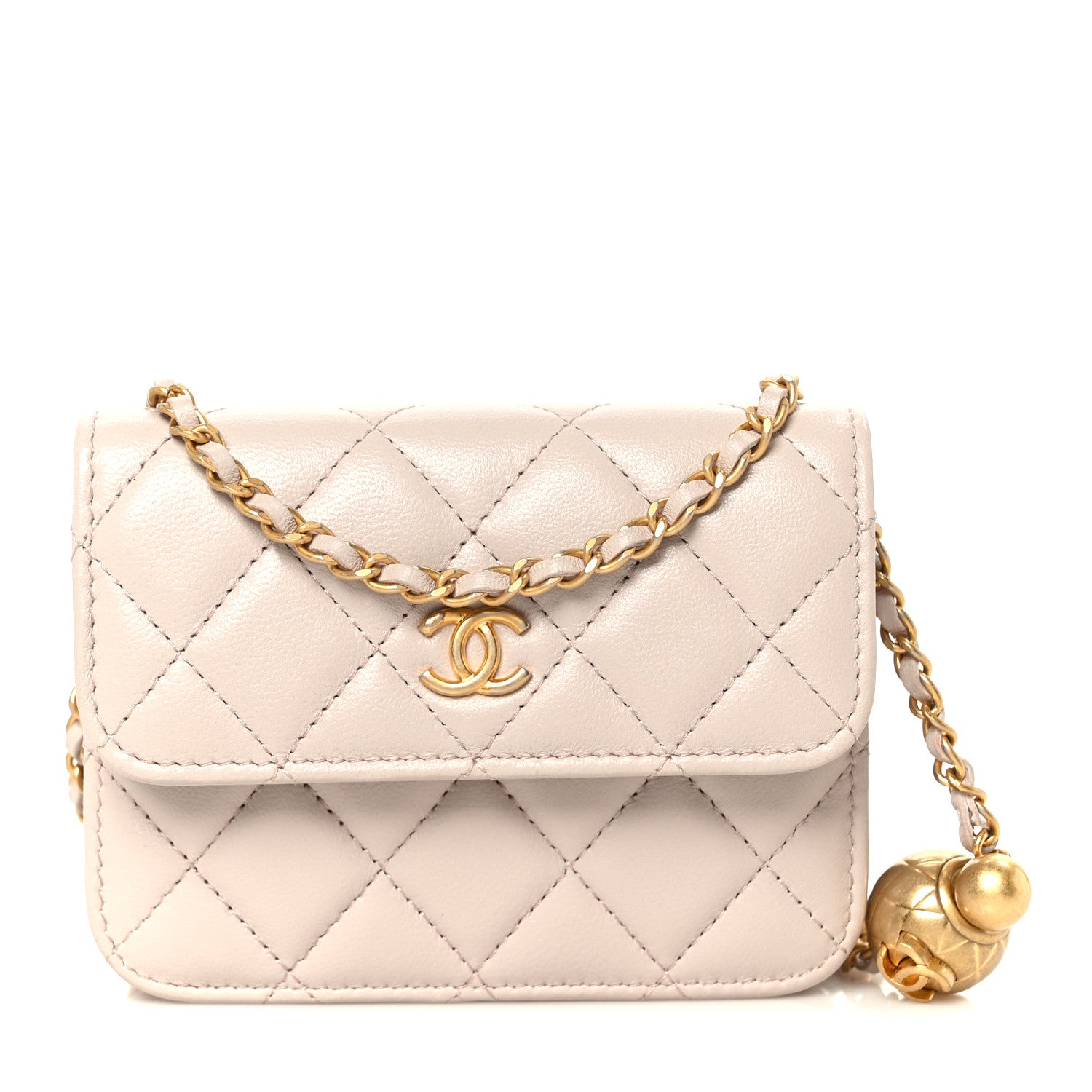 Chanel Lambskin Quilted Pearl Crush Clutch With Chain Light Purple 9 of 12