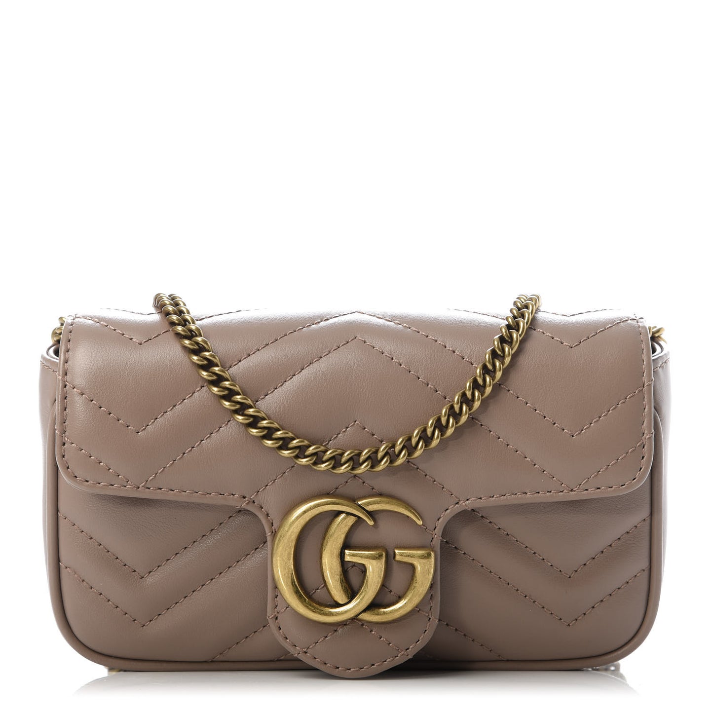 Calfskin Matelasse Super Mini GG Marmont Shoulder Bag Porcelain Rose