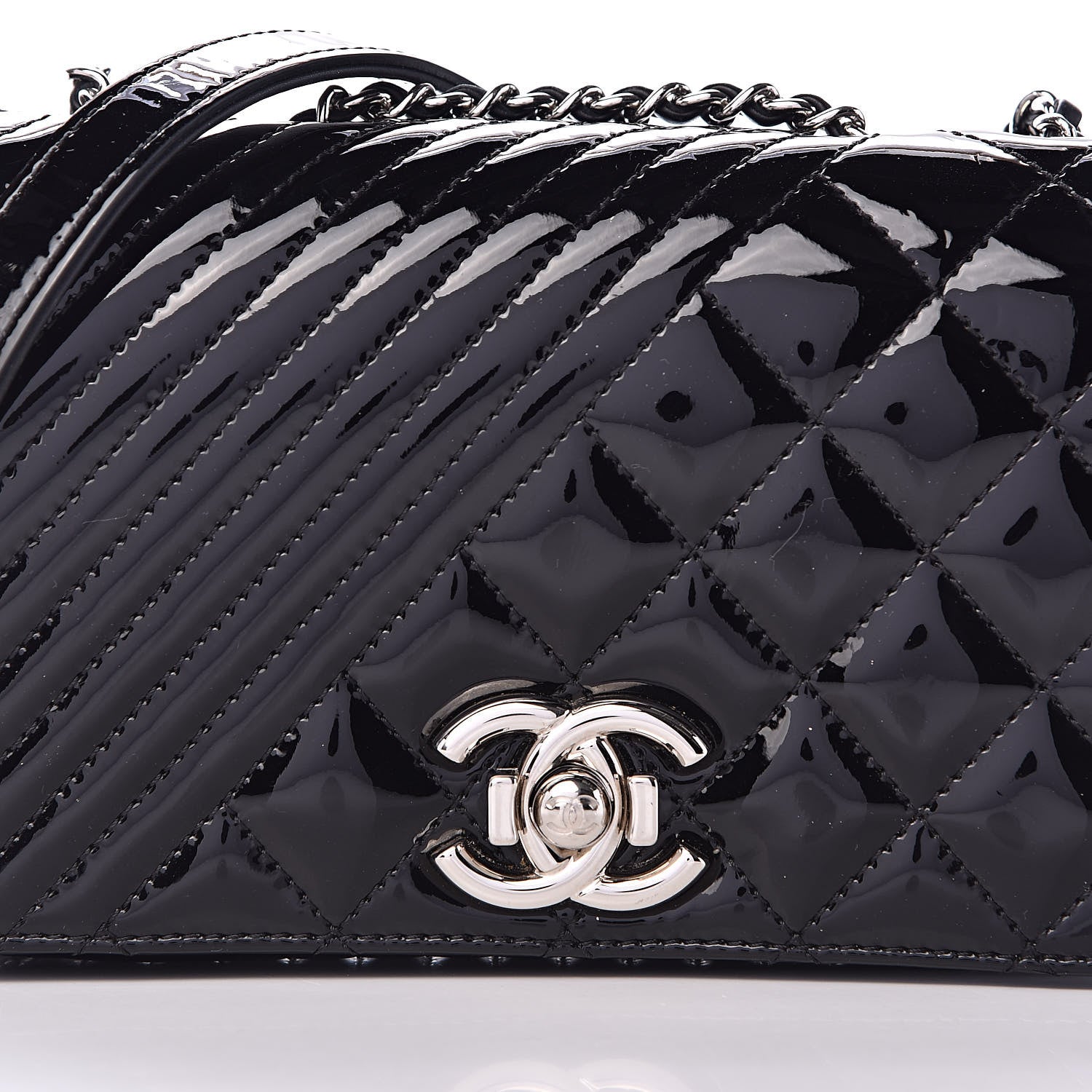 Chanel Patent Quilted Small Coco Boy Flap Black 8 of 12