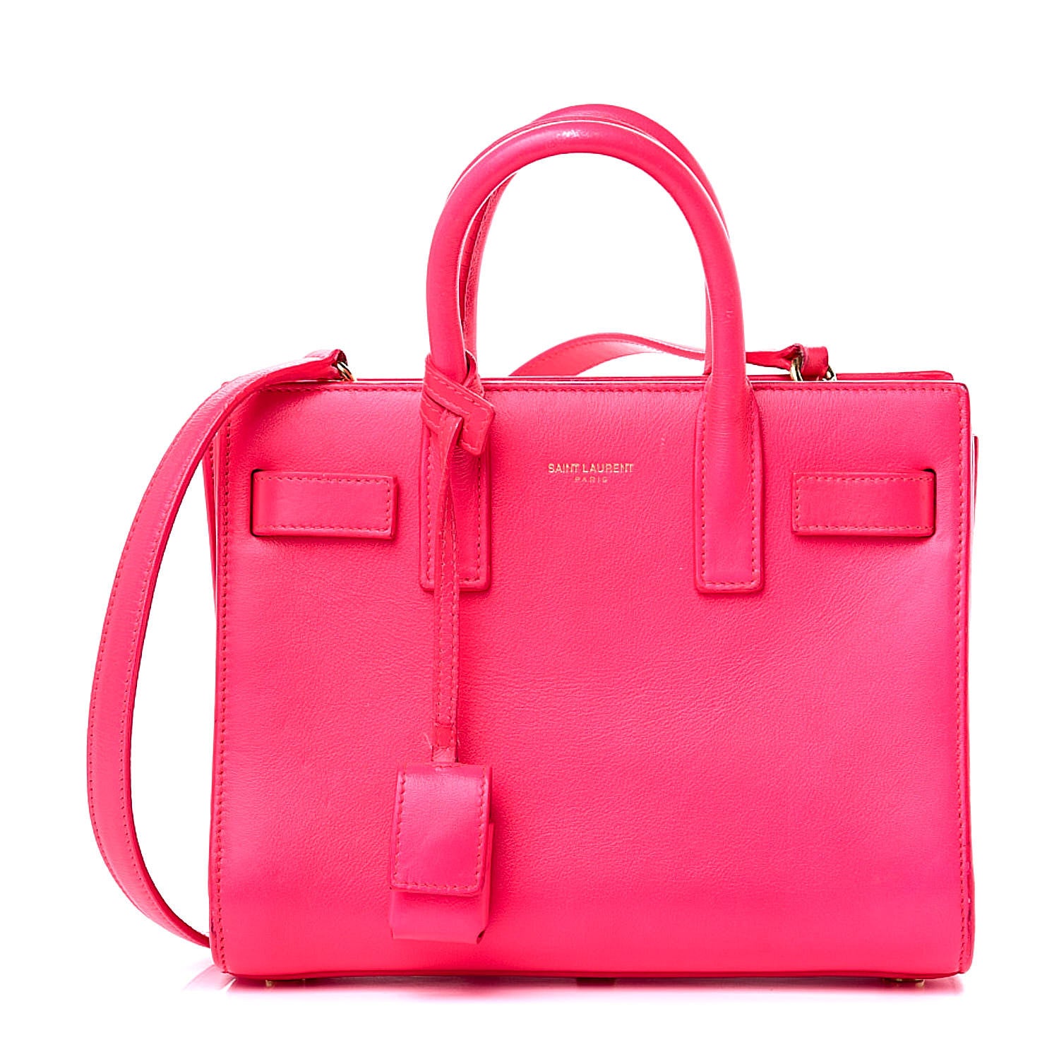 Saint Laurent Calfskin Nano Sac De Jour Fluo Pink 1 of 20