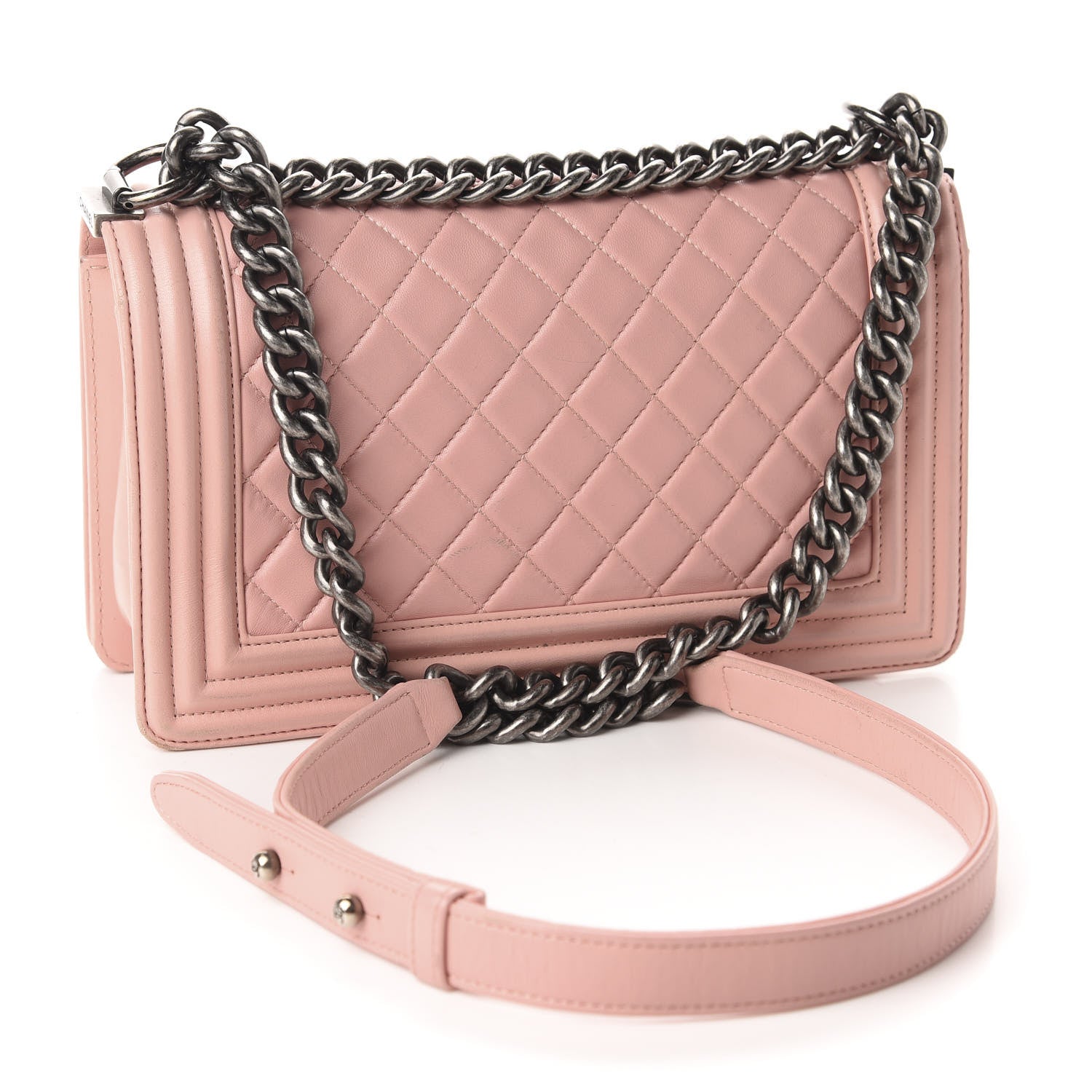 Chanel Lambskin Quilted Medium Boy Flap Light Pink 3 of 13
