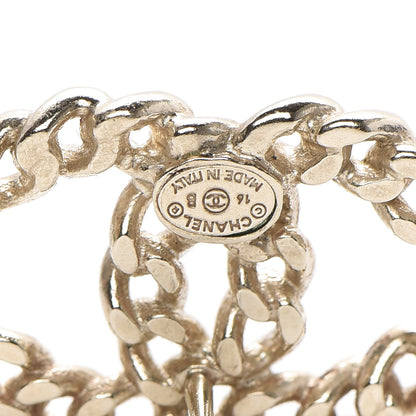 Chanel Metal Chain Link CC Earrings Gold 4 of 4