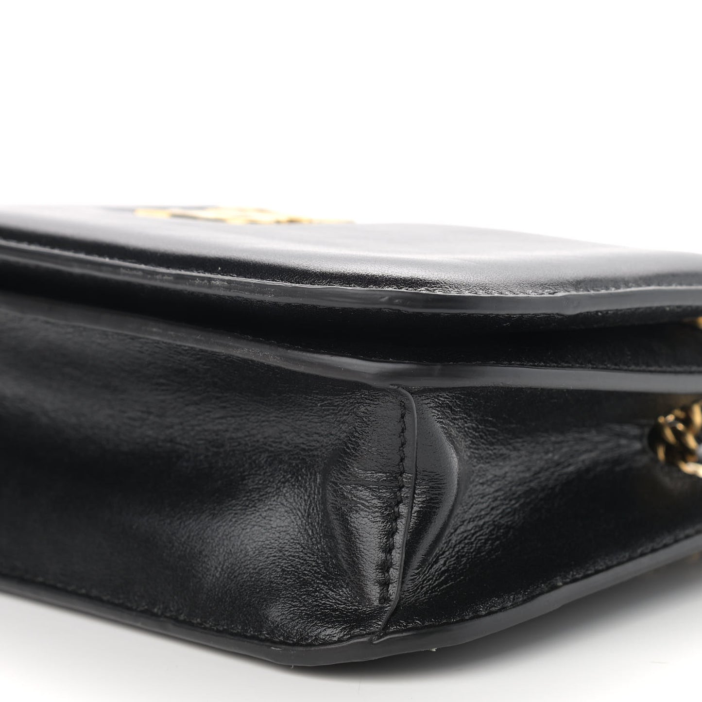 Vitello Glacier Karligraphy Pocket Shoulder Bag Black Gingerbread
