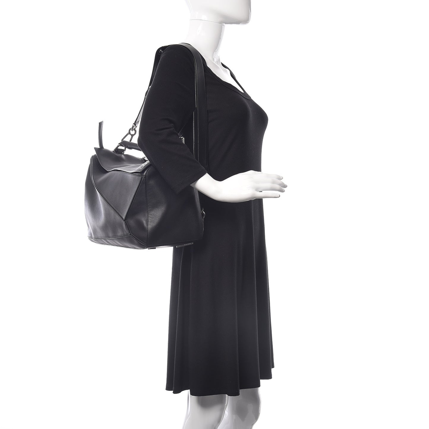 Calfskin Large Puzzle Bag Black
