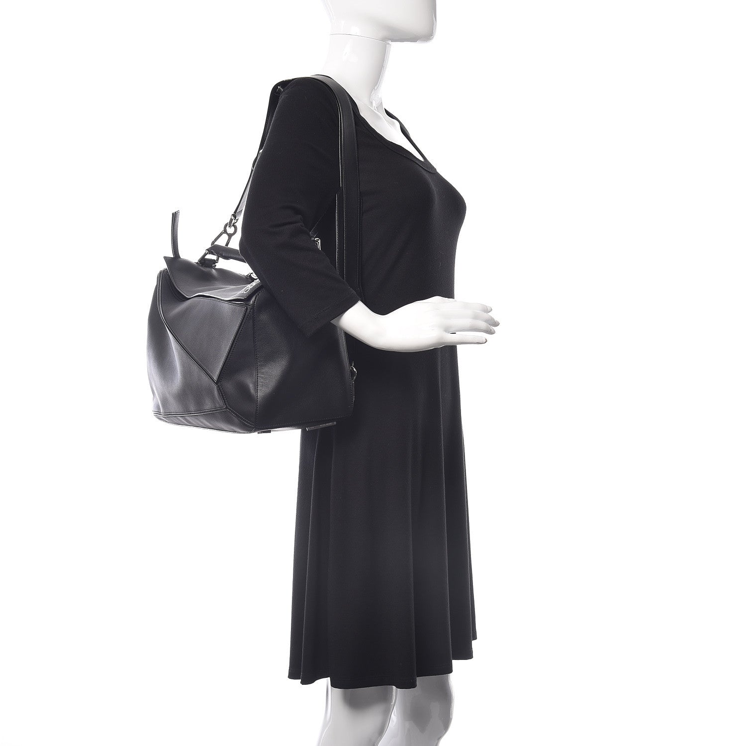 Loewe Calfskin Large Puzzle Bag Black 2 of 12