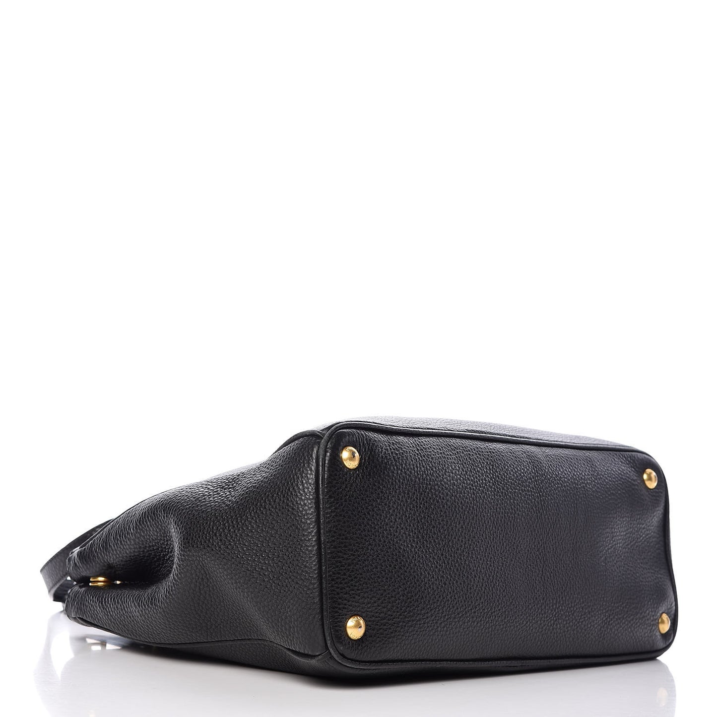 Vitello Daino Large Double Zip Tote Nero Black