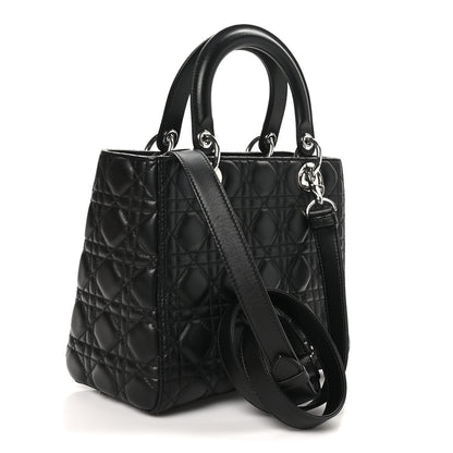 Christian Dior Lambskin Cannage Medium Lady Dior Black 3 of 10