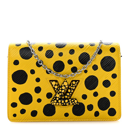 Louis Vuitton LV x YK Epi Infinity Dots Twist Belt Chain Wallet Yellow Black 1 of 10