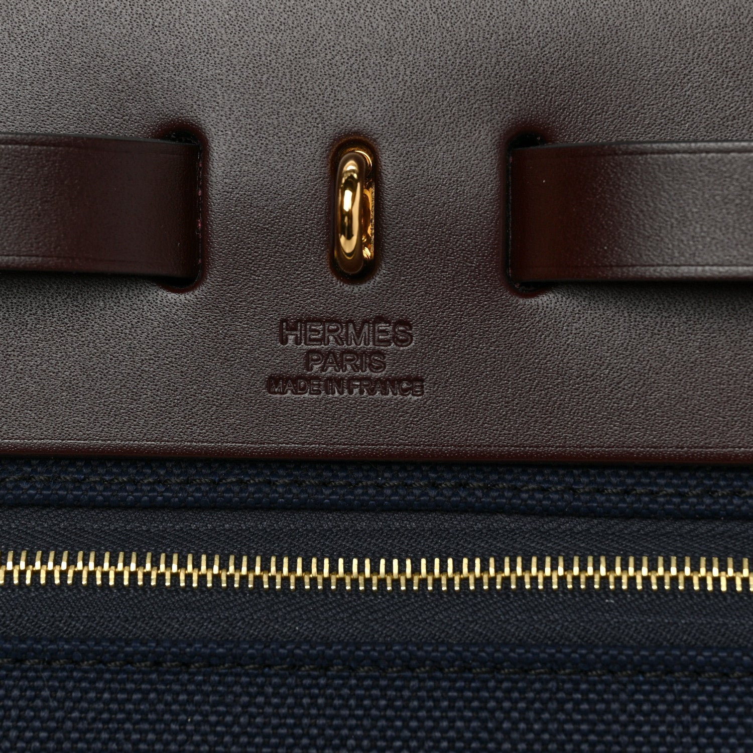 Hermes Toile Militaire Vache Hunter Herbag Zip Retourne 31 PM Rouge Sellier Bleu Marine 7 of 9