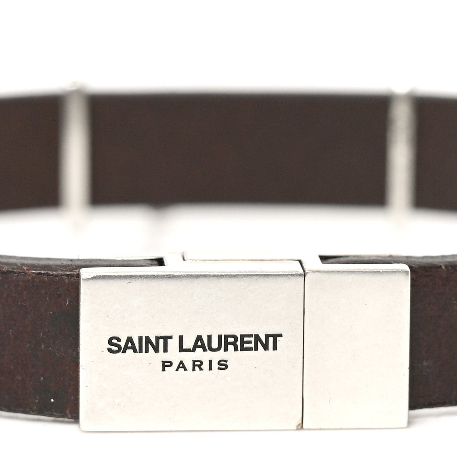 Saint Laurent Calfskin Opyum Bracelet L Dark Brown 4 of 4