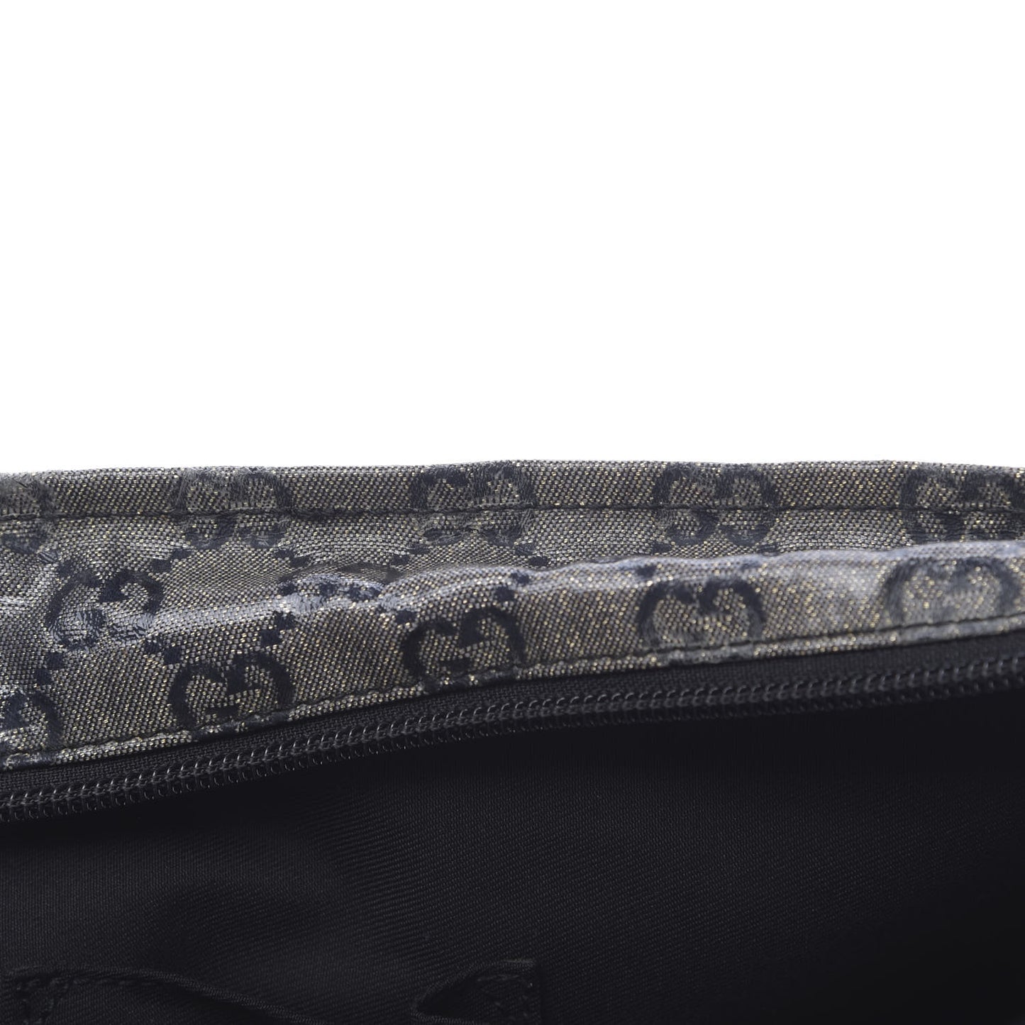 Crystal Monogram Medium Web Handle Bucket Tote Black