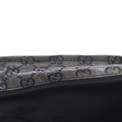 Gucci Crystal Monogram Medium Web Handle Bucket Tote Black 11 of 14