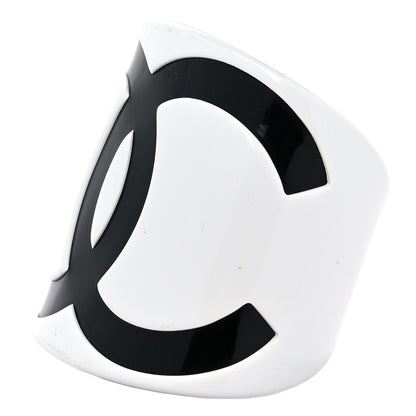 Chanel Resin CC Cuff White Black 3 of 5