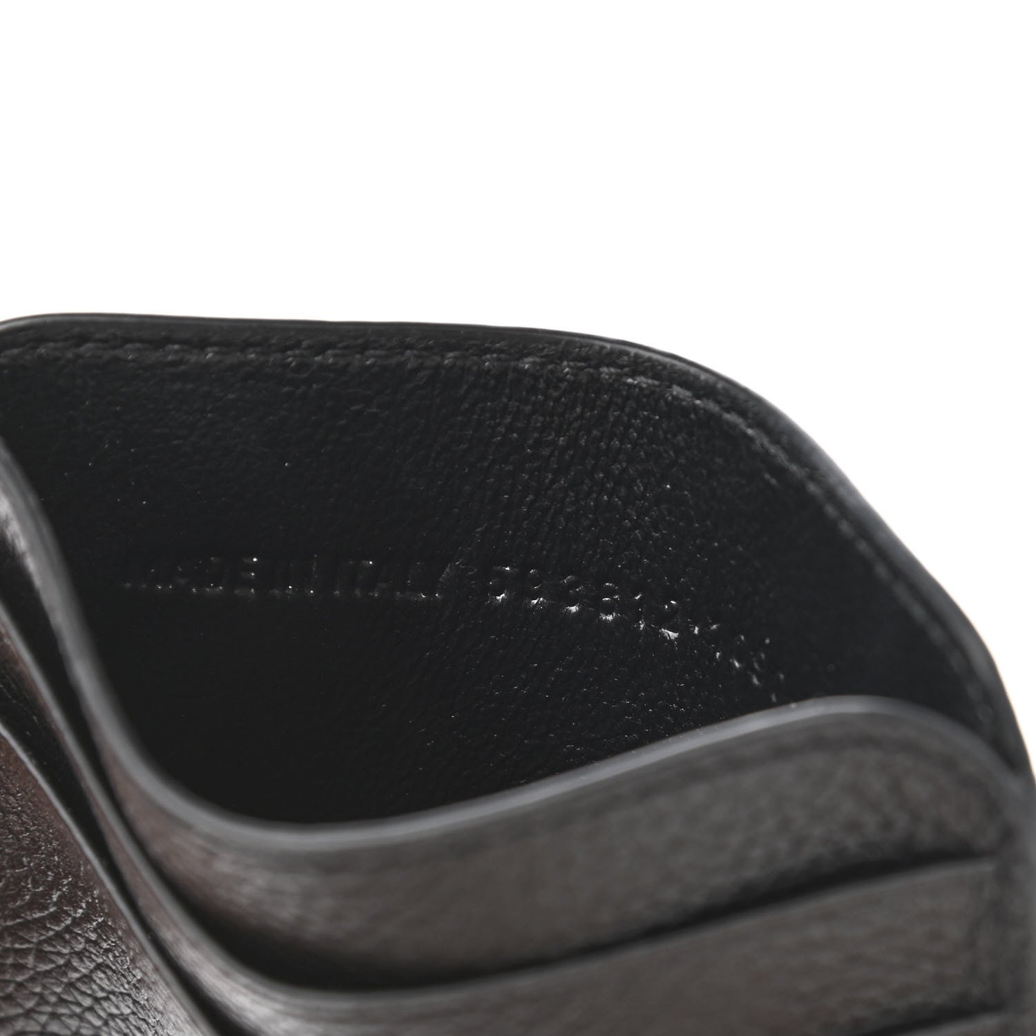 Balenciaga Grained Calfskin Logo Cash Rounded Card Holder Black White 7 of 8